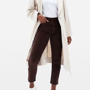 Everlane Baby Corduroy Cheeky Straight Chocolate Brown Pant, 28